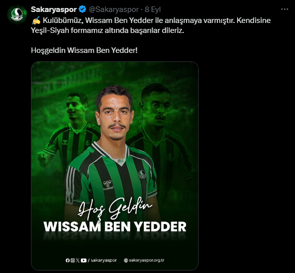 wissam ben yedder, sakaryaspor, 1.lig